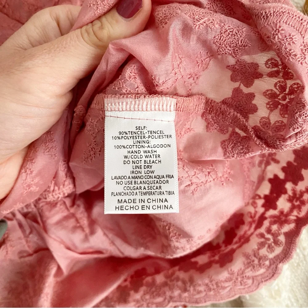 Pink Ruffle Lace Peplum Blouse - Picture 6 of 9